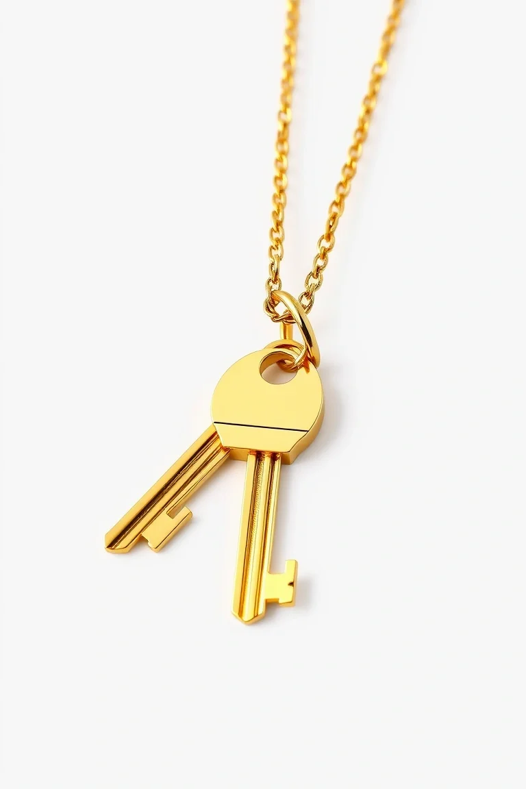 14K Gold Key Chain