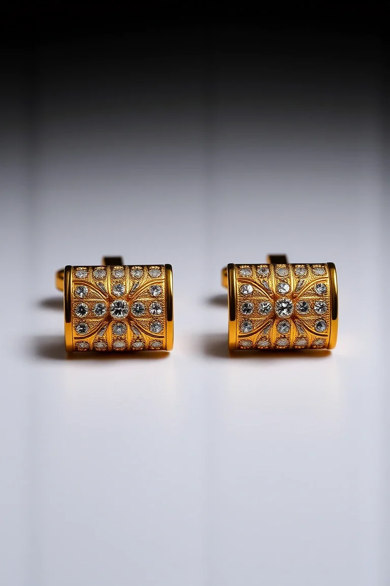 14K Gold Mens Cuff Links