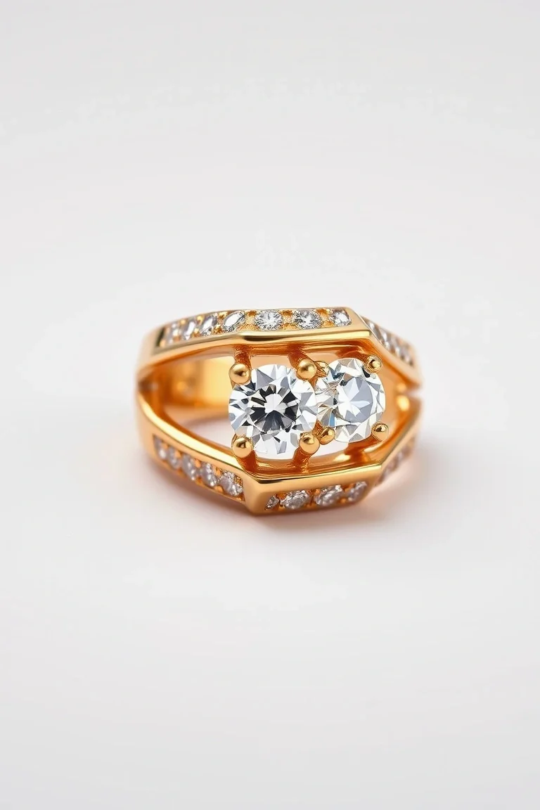 14K Gold Mens Diamond Ring AAA Quality