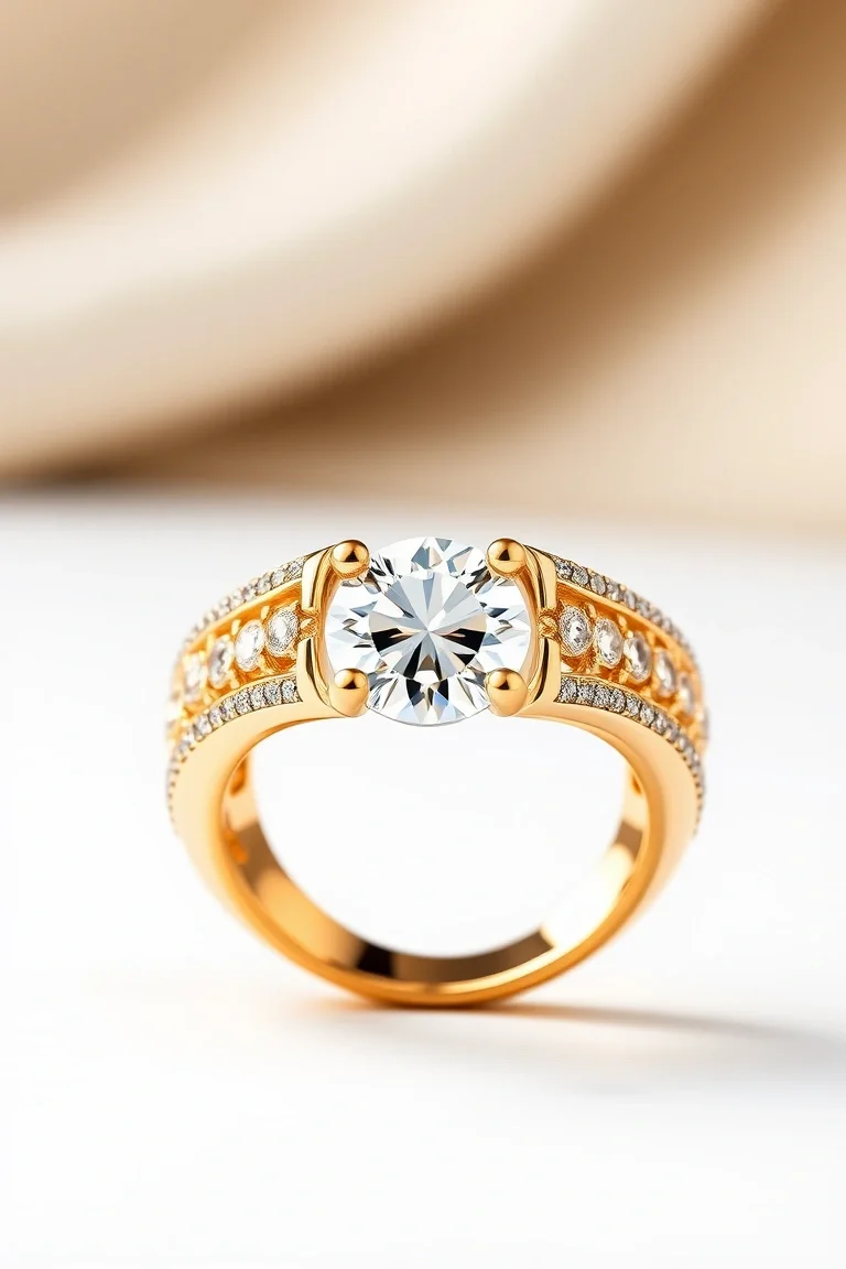 14K Gold Mens Diamond Ring AAA Quality