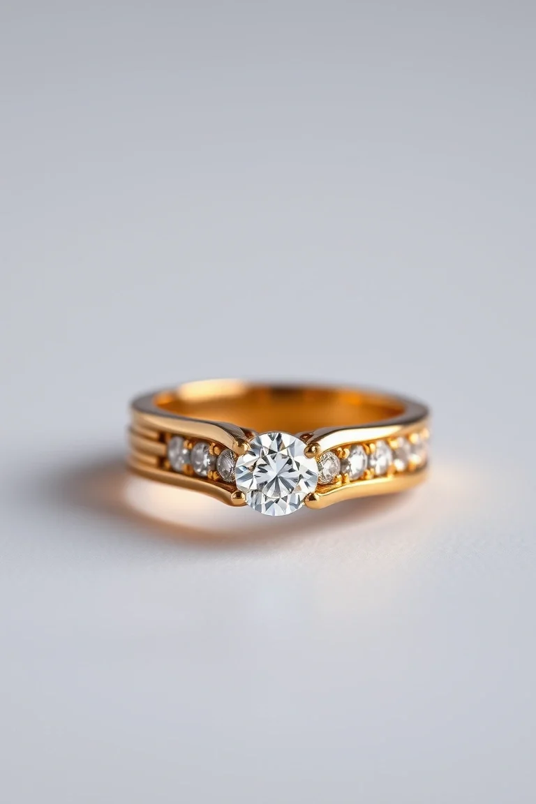 14K Gold Mens Diamond Ring AAA Quality