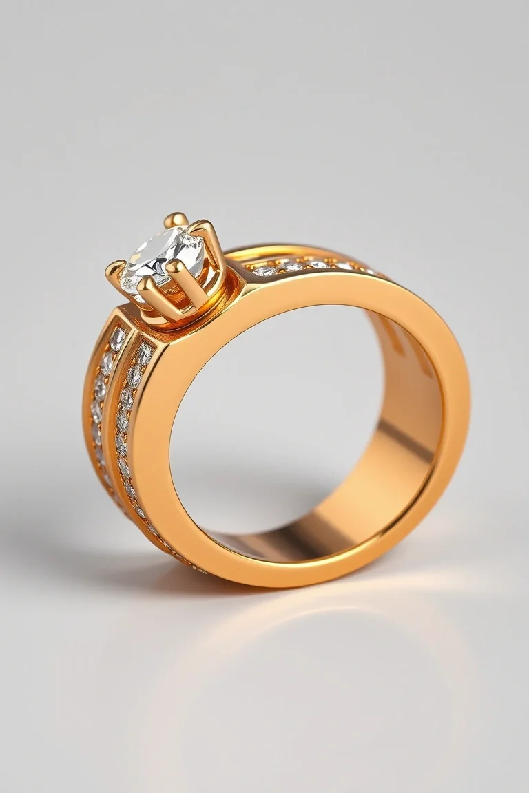 14K Gold Mens Diamond Ring VS Quality