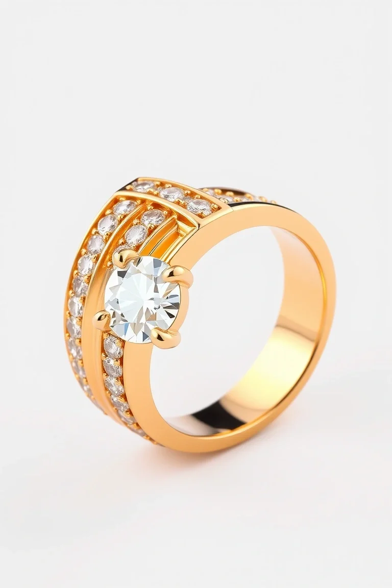 14K Gold Mens Diamond Ring VS Quality