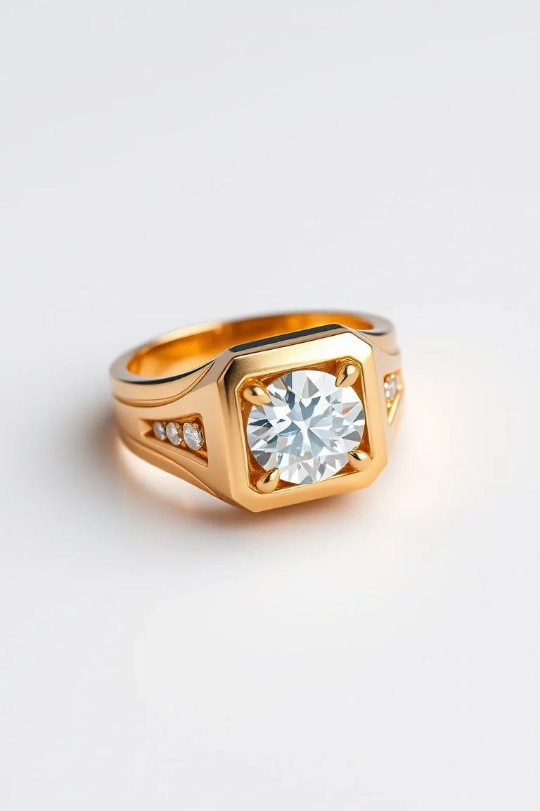 14K Gold Mens Diamond Ring VS Quality