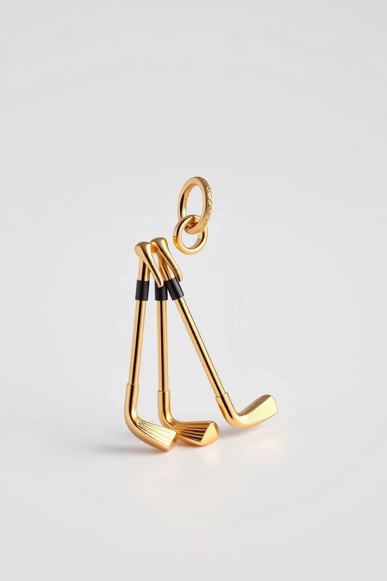 14K Golf Clubs Charm