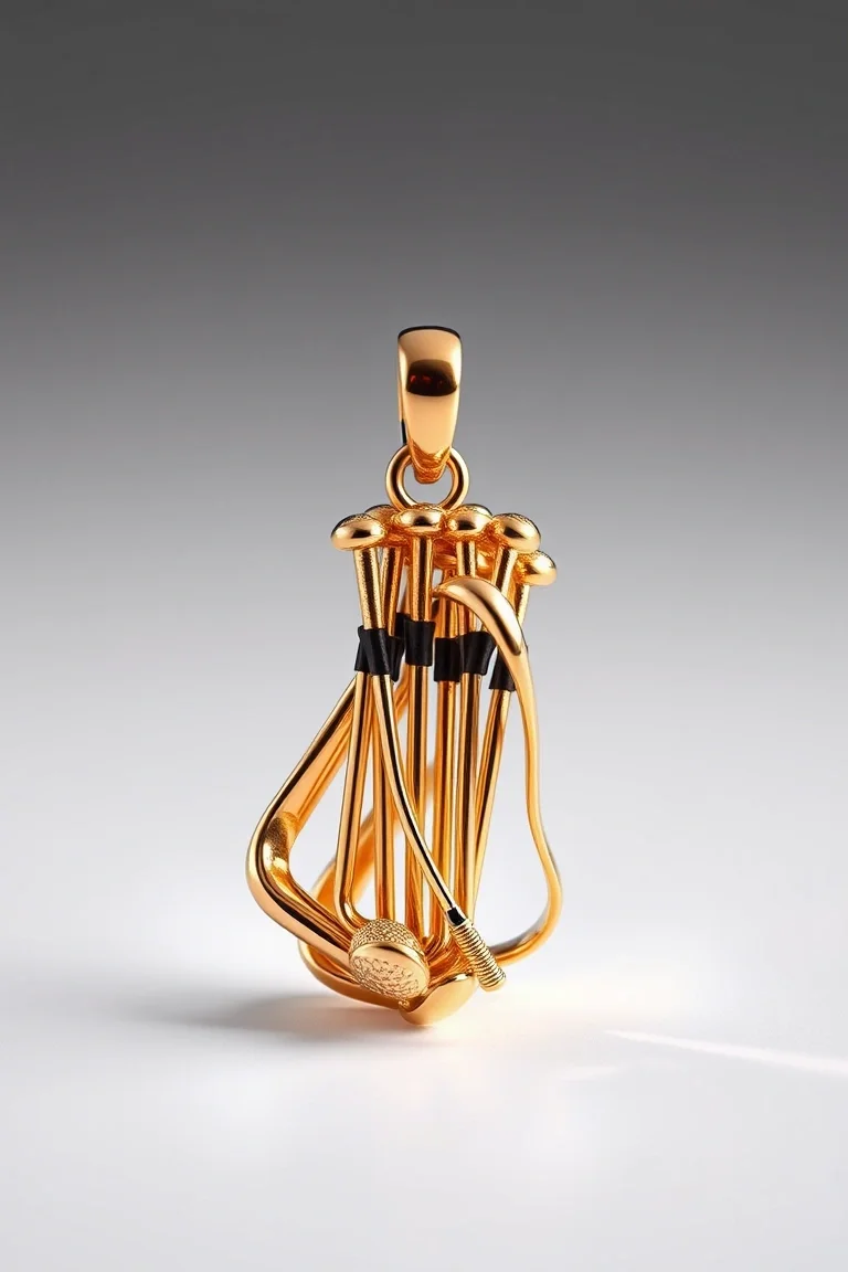 14K Golf Clubs Charm