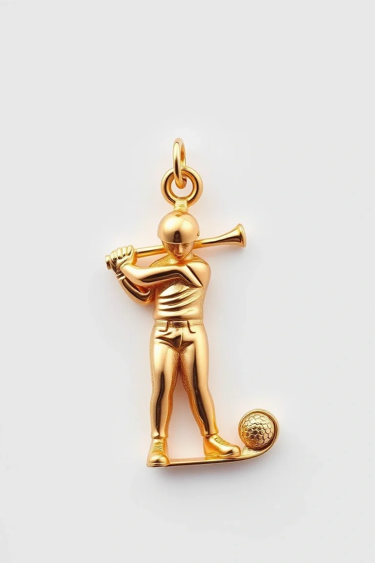 14K Golf Player Charm