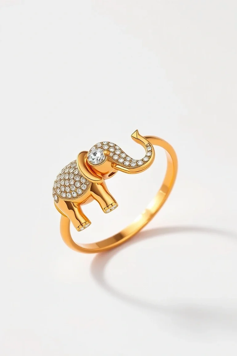 14K Graduated Elephant Bracelet 7 In.