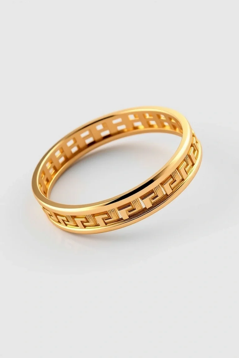 14K Greek Bracelet 7 In.