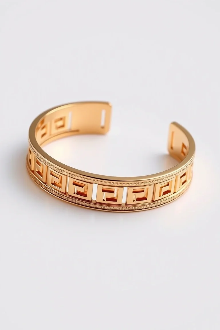 14K Greek Bracelet 7 In.