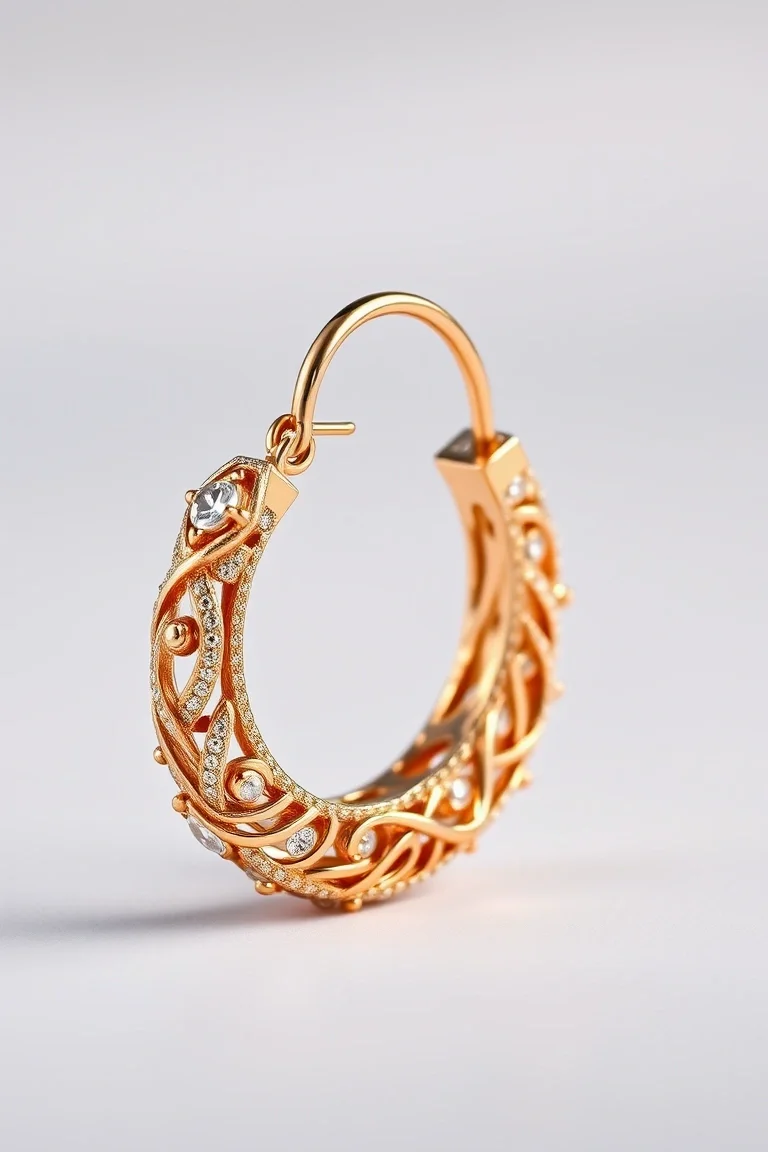 14K Greek Creole Earring