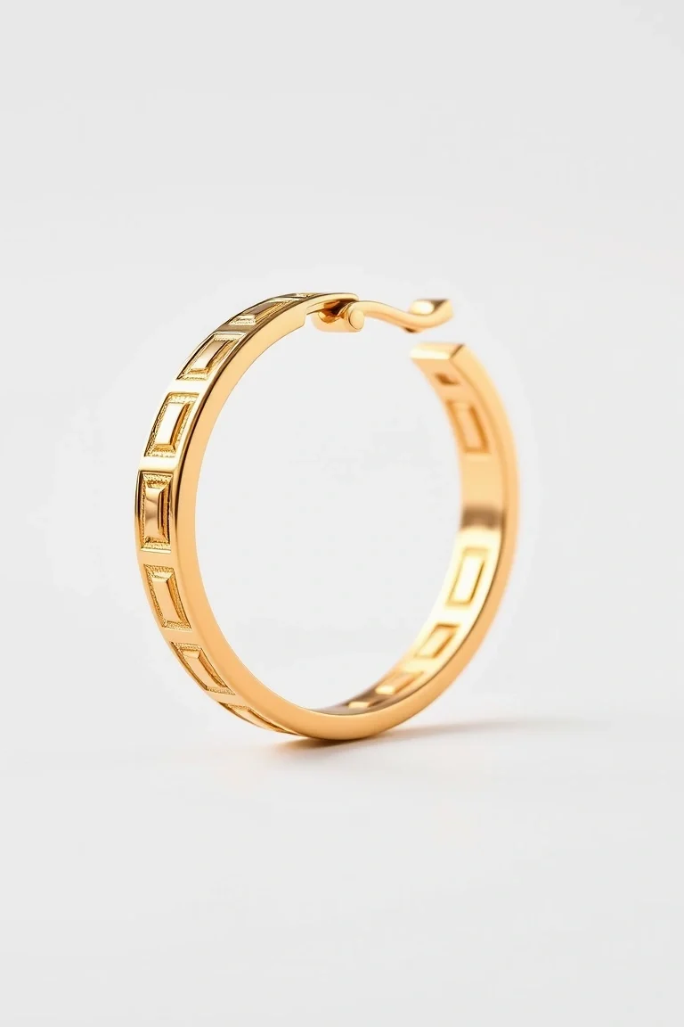 14K Greek Hoop Earrings