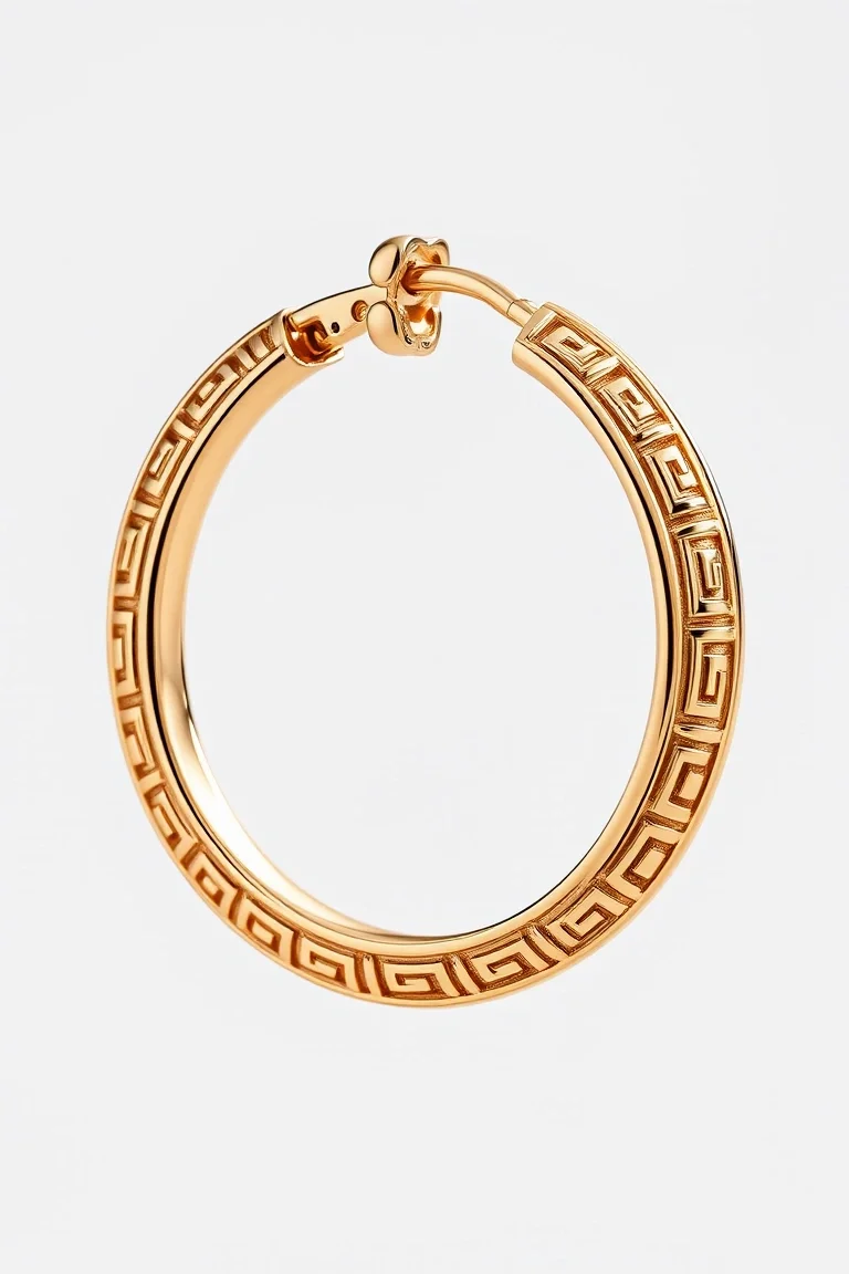 14K Greek Hoop Earrings