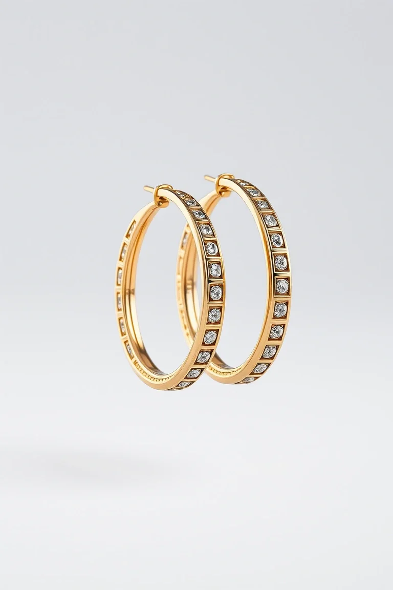 14K Greek Hoop Earrings