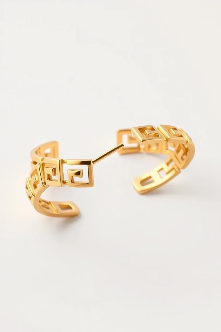 14K Greek Key Bracelet 7 In.
