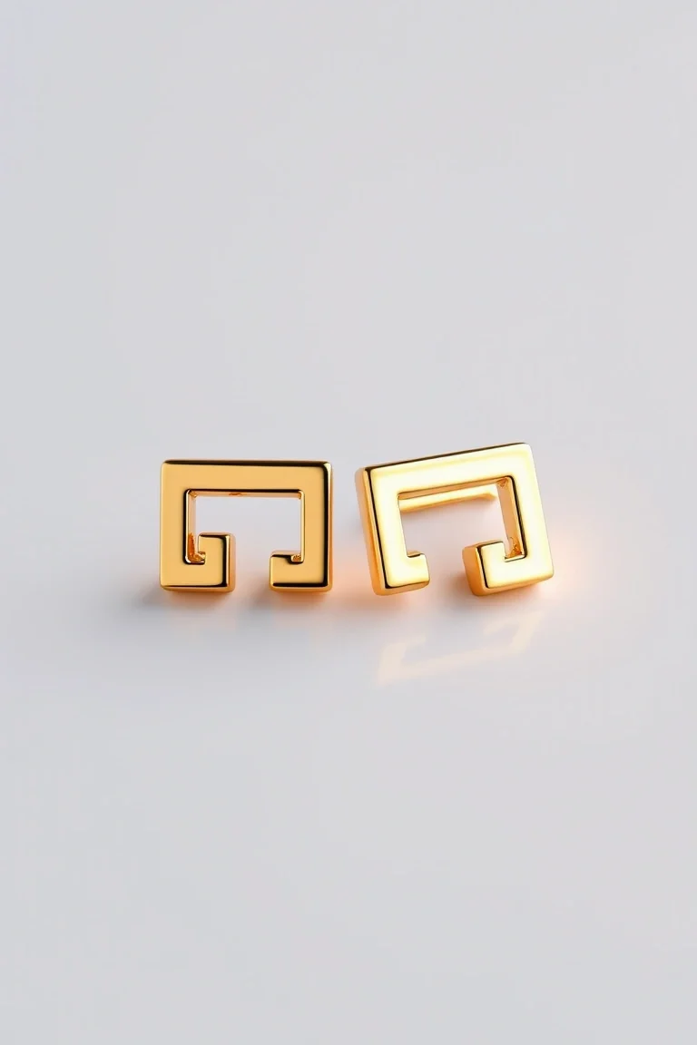 14K Greek Key Earrings