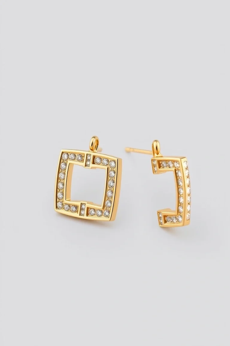 14K Greek Key Earrings