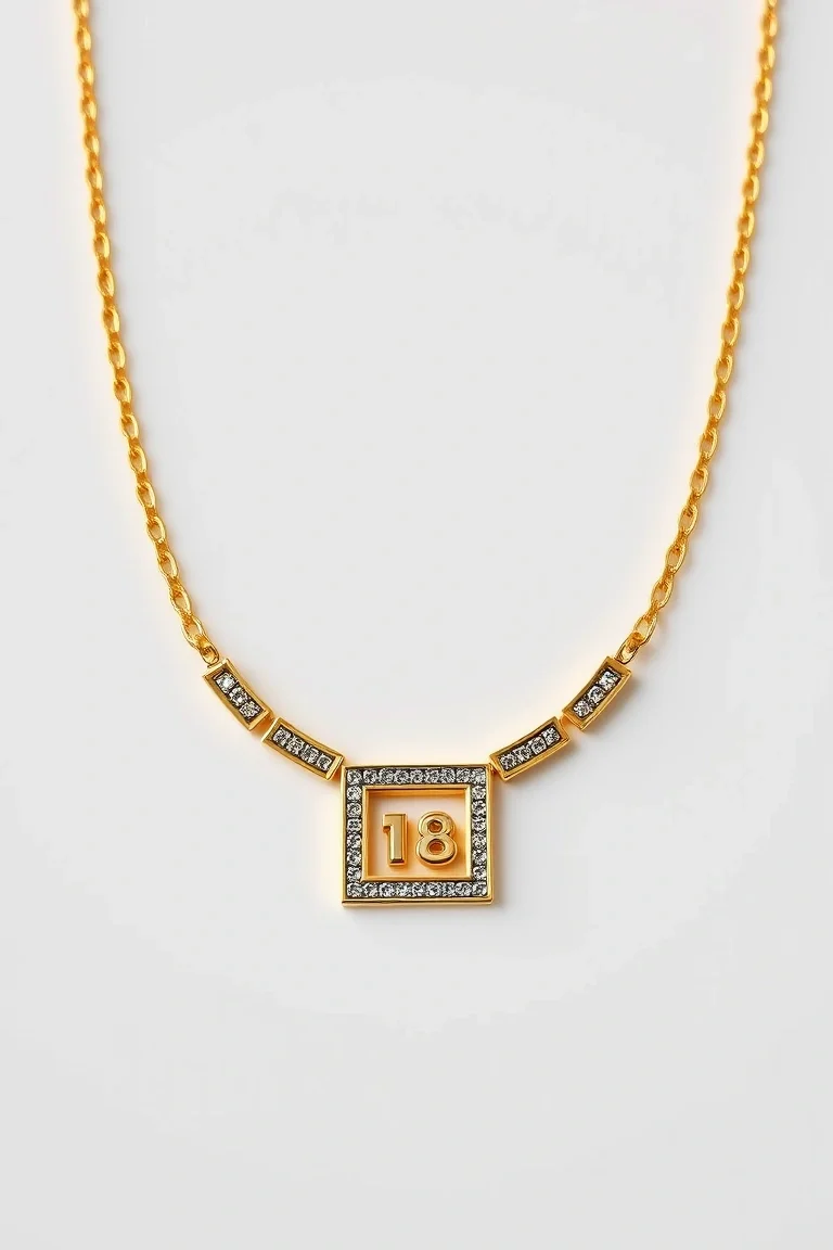 14K Greek Necklace 18 In.