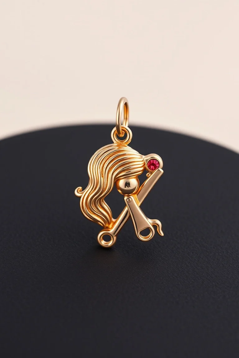 14K Hairdresser Charm