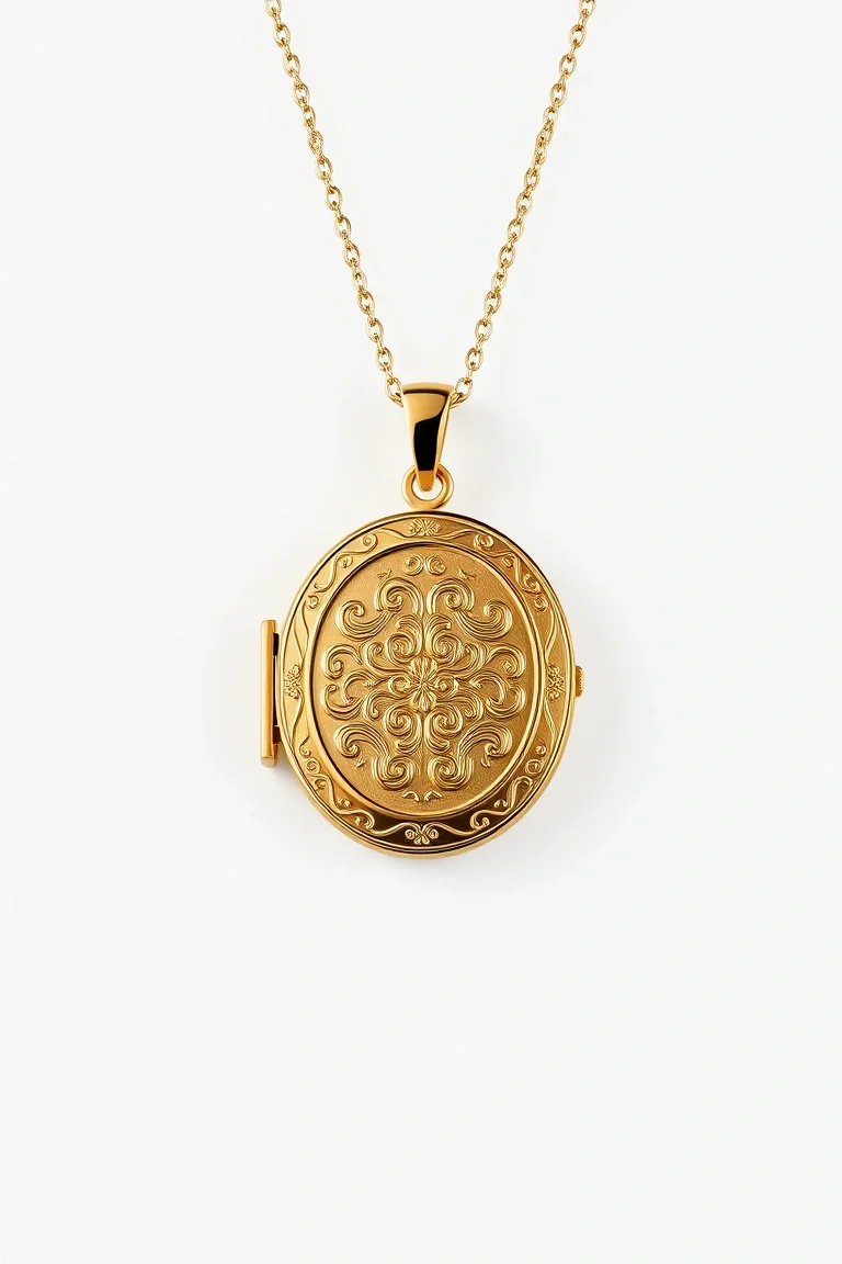 14K Hand Engraved Locket
