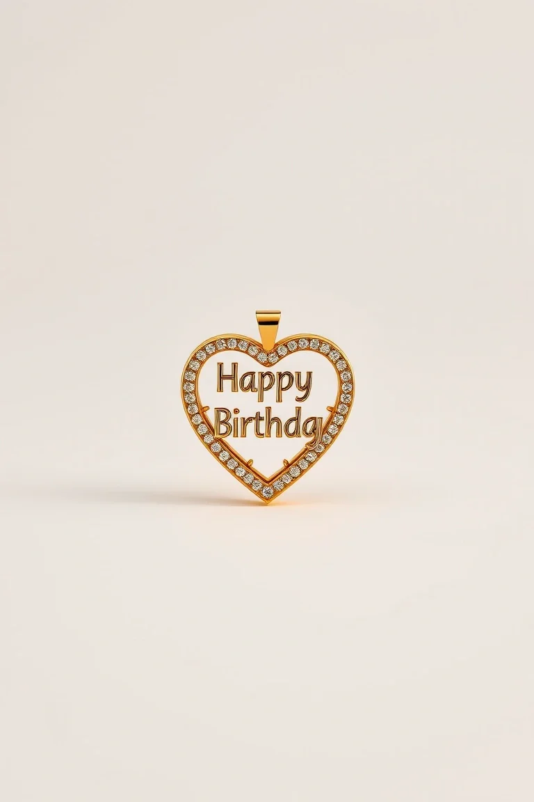 14k Happy Birthday Heart L Quality