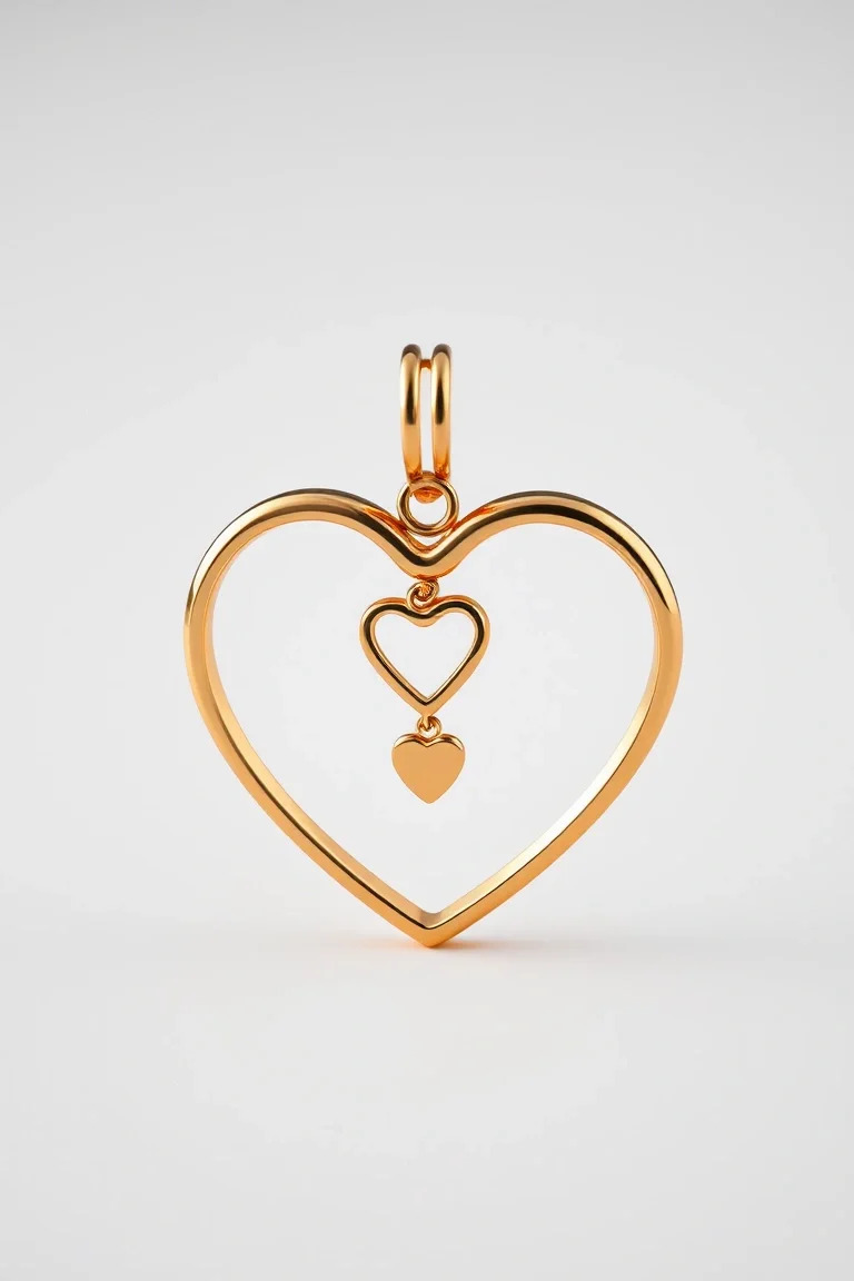 14K HEART CHARM HOLDER