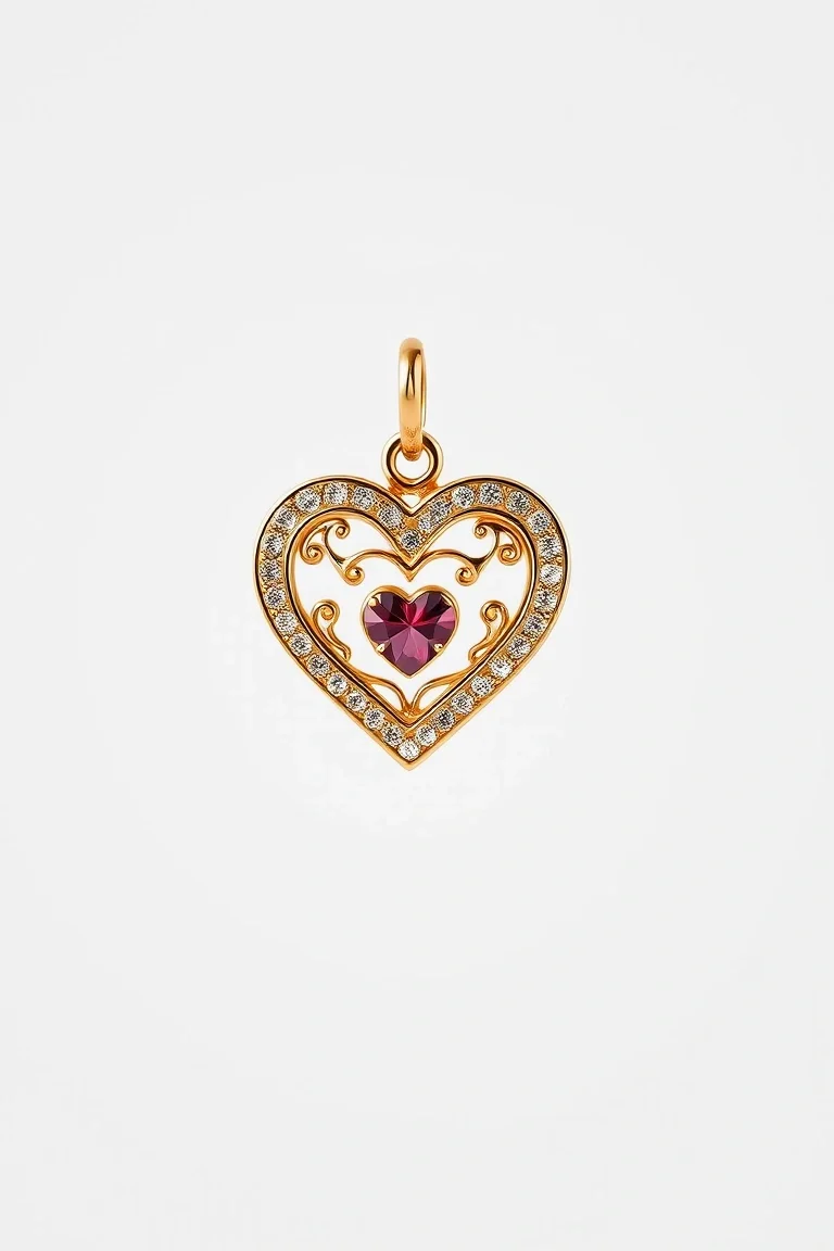 14K HEART CHARM HOLDER