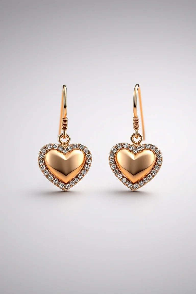 14K Heart Earrings