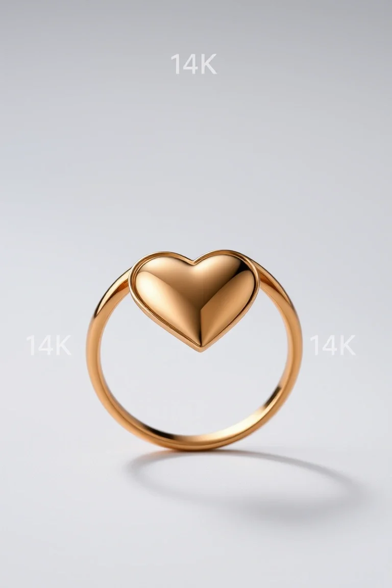 14K Heart Ring
