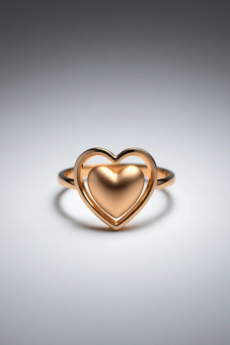 14K Heart Ring