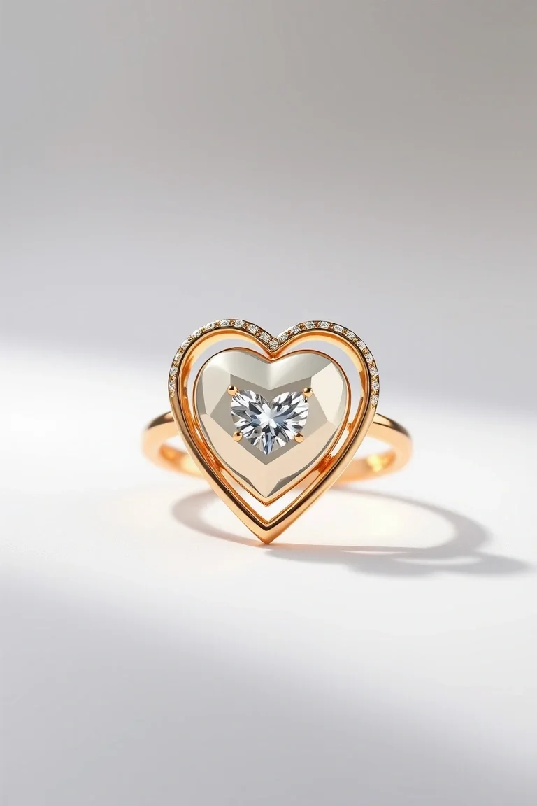 14K Heart Ring