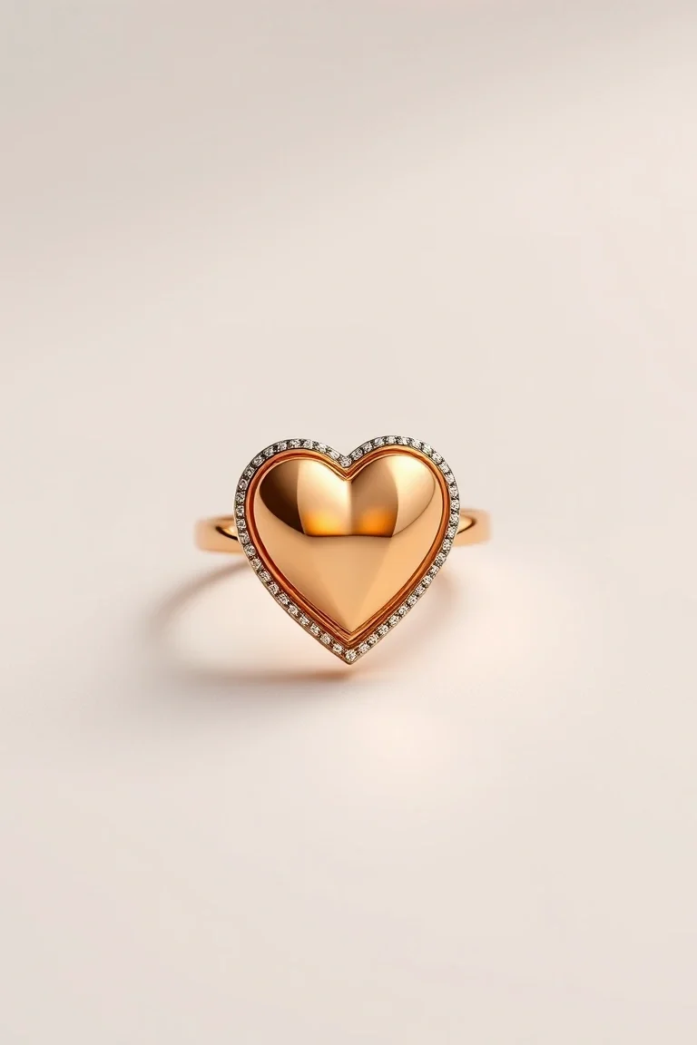 14K HEART RING