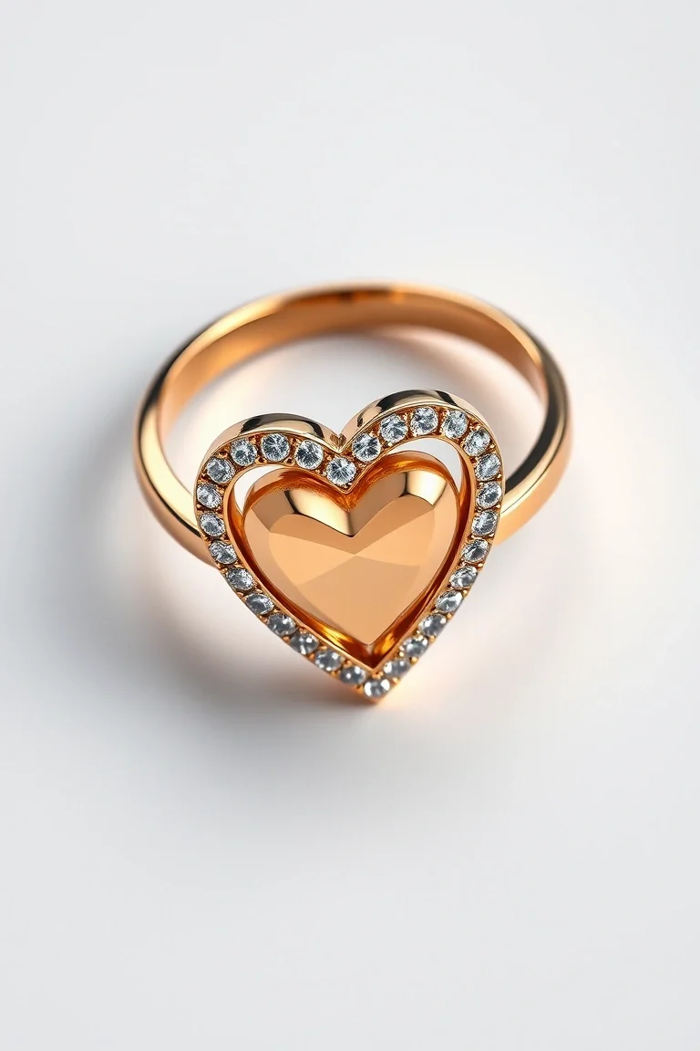 14K HEART RING
