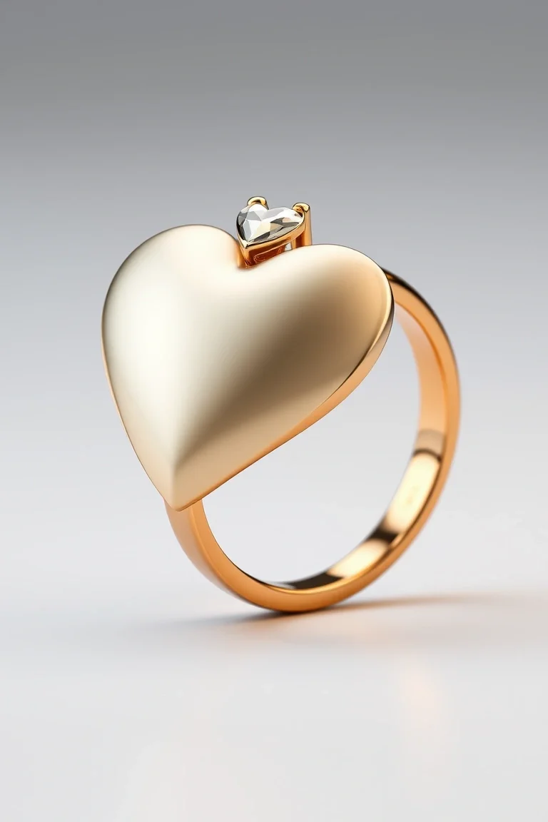 14K Heart Ring