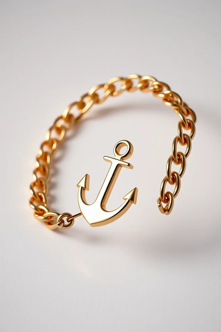 14K High Polished Anchor 8 In.