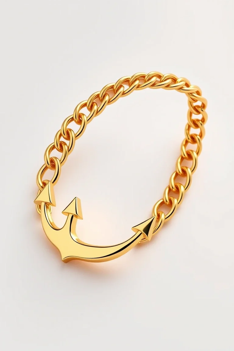 14K High Polished Anchor 8 In.