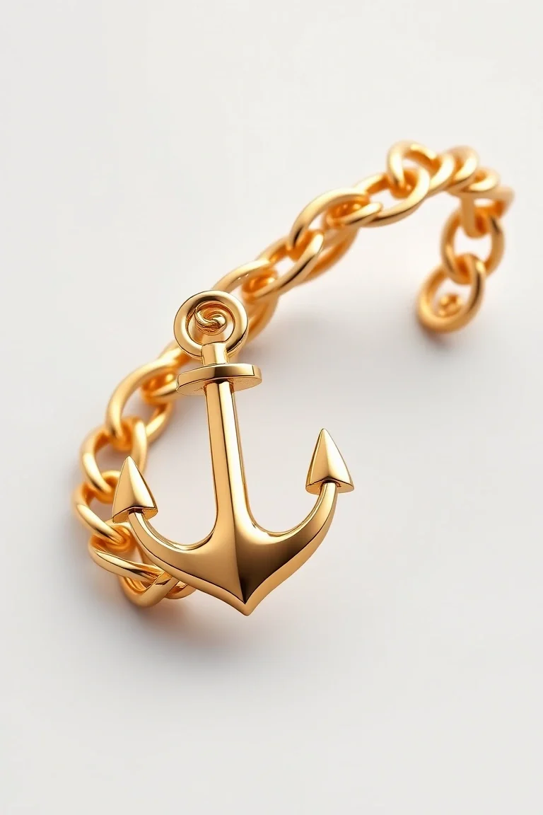 14K High Polished Anchor 8 In.