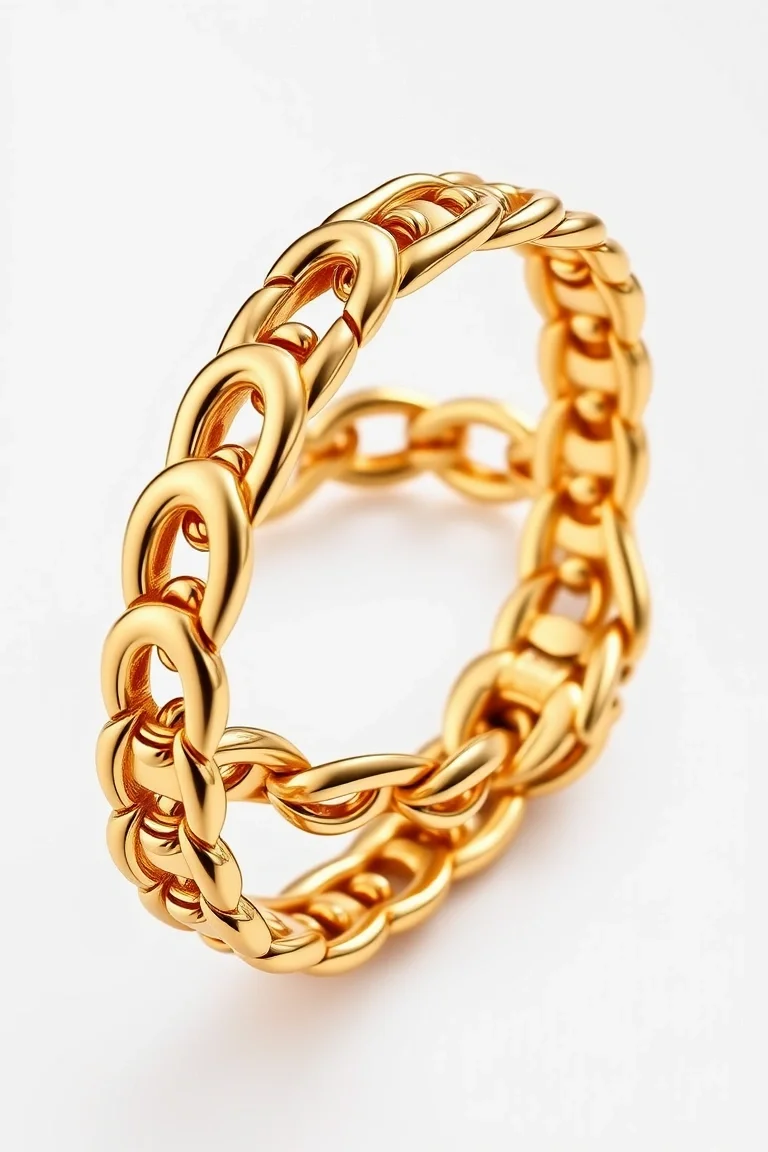 14K High Polished Rounded Curb 8 In.