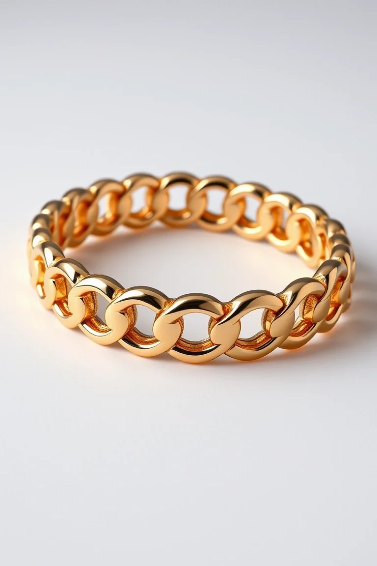 14K High Polished Rounded Curb 8 In.