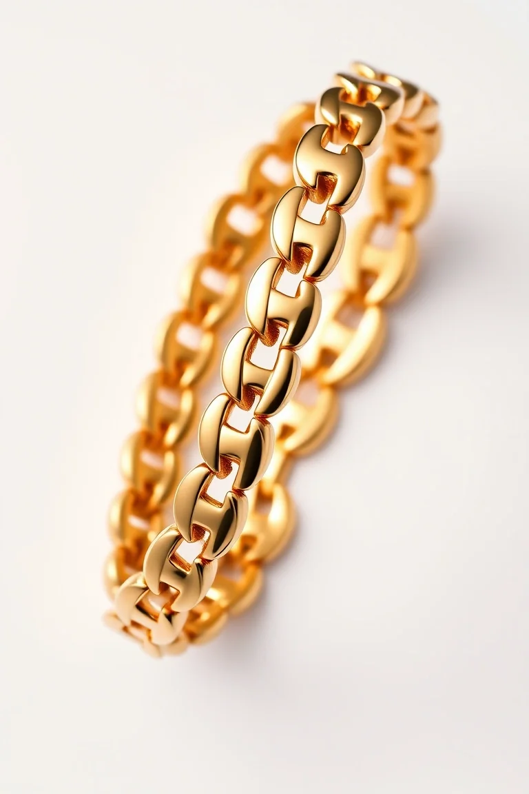 14K High Polished Rounded Curb 8 In.