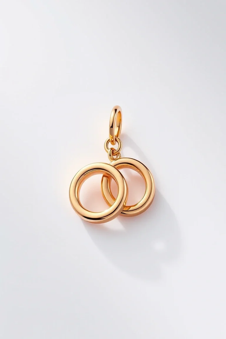 14K Hollow Double Link Charm 7 In.