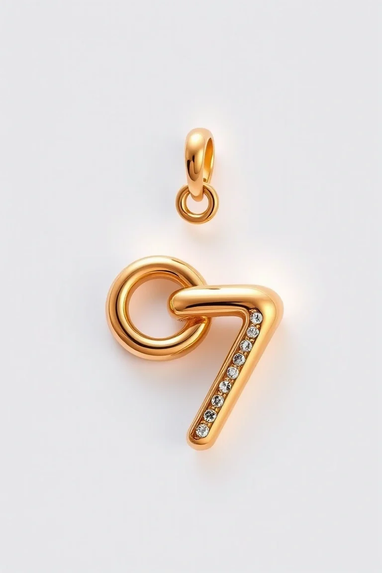 14K Hollow Double Link Charm 7 In.