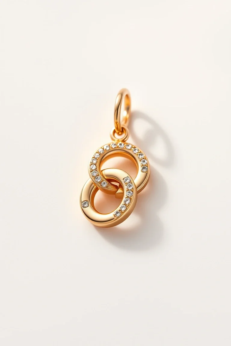 14K Hollow Double Link Charm 7 In.