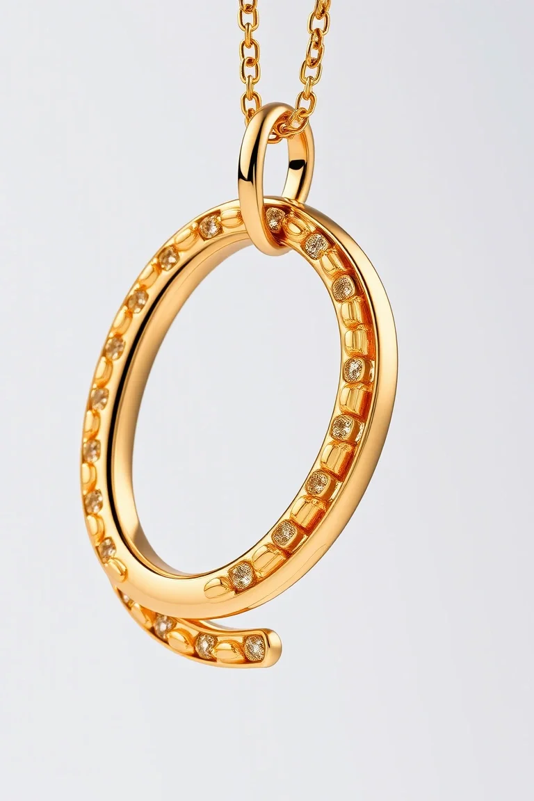 14K Hollow Double Link Charm 8 In.