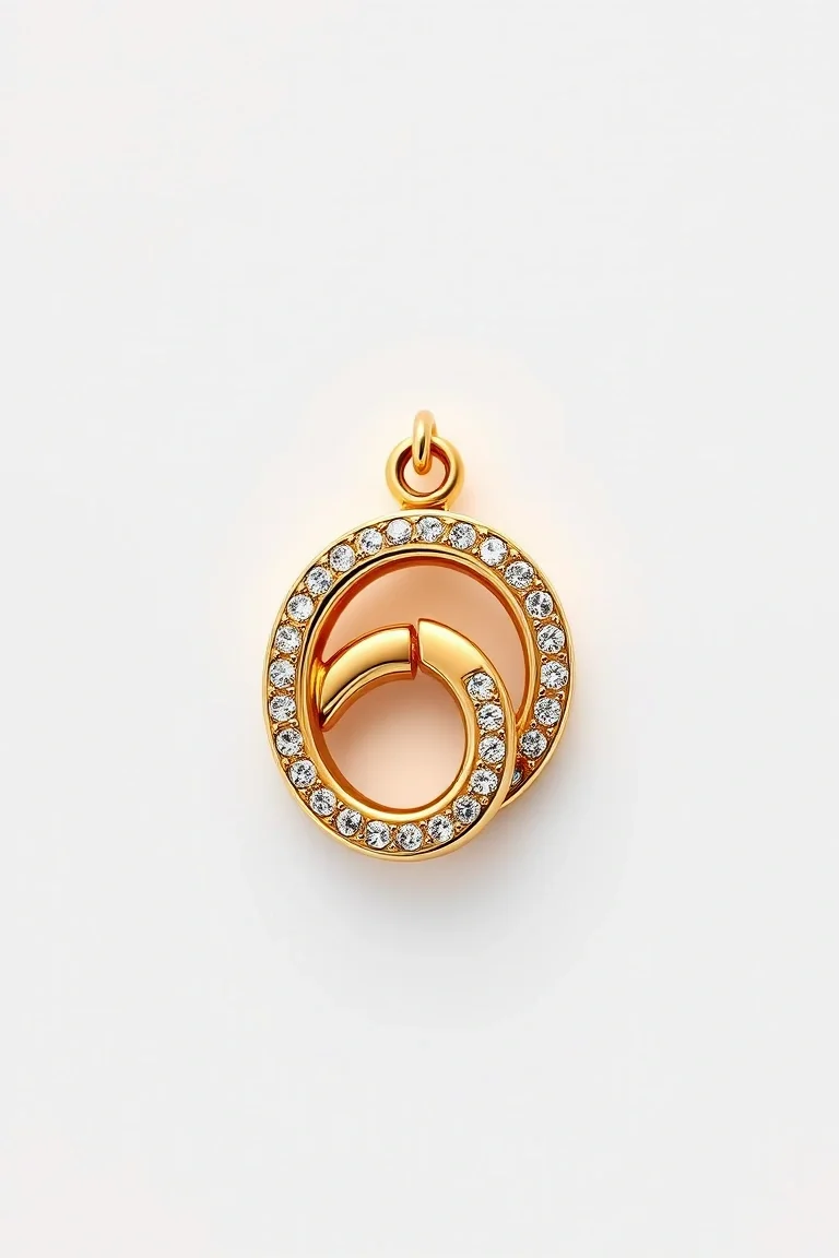 14K Hollow Double Link Charm 8 In.