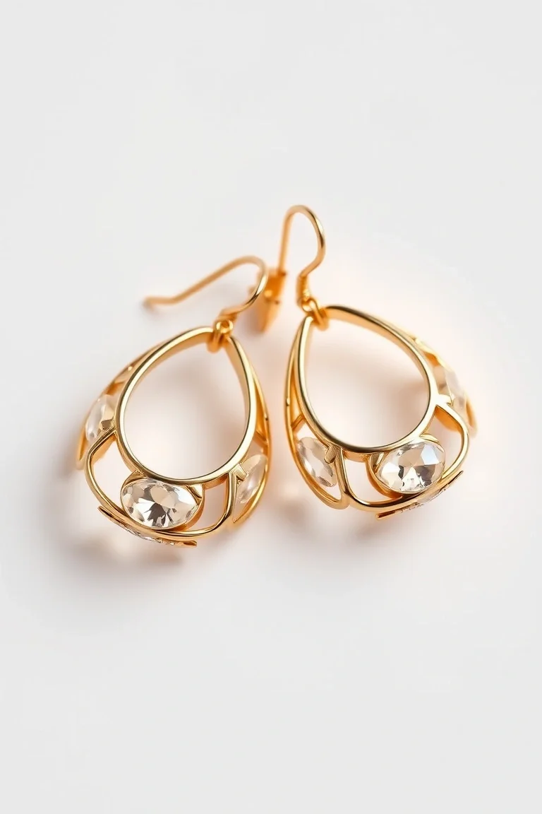 14K Hollow Faceted Earrings