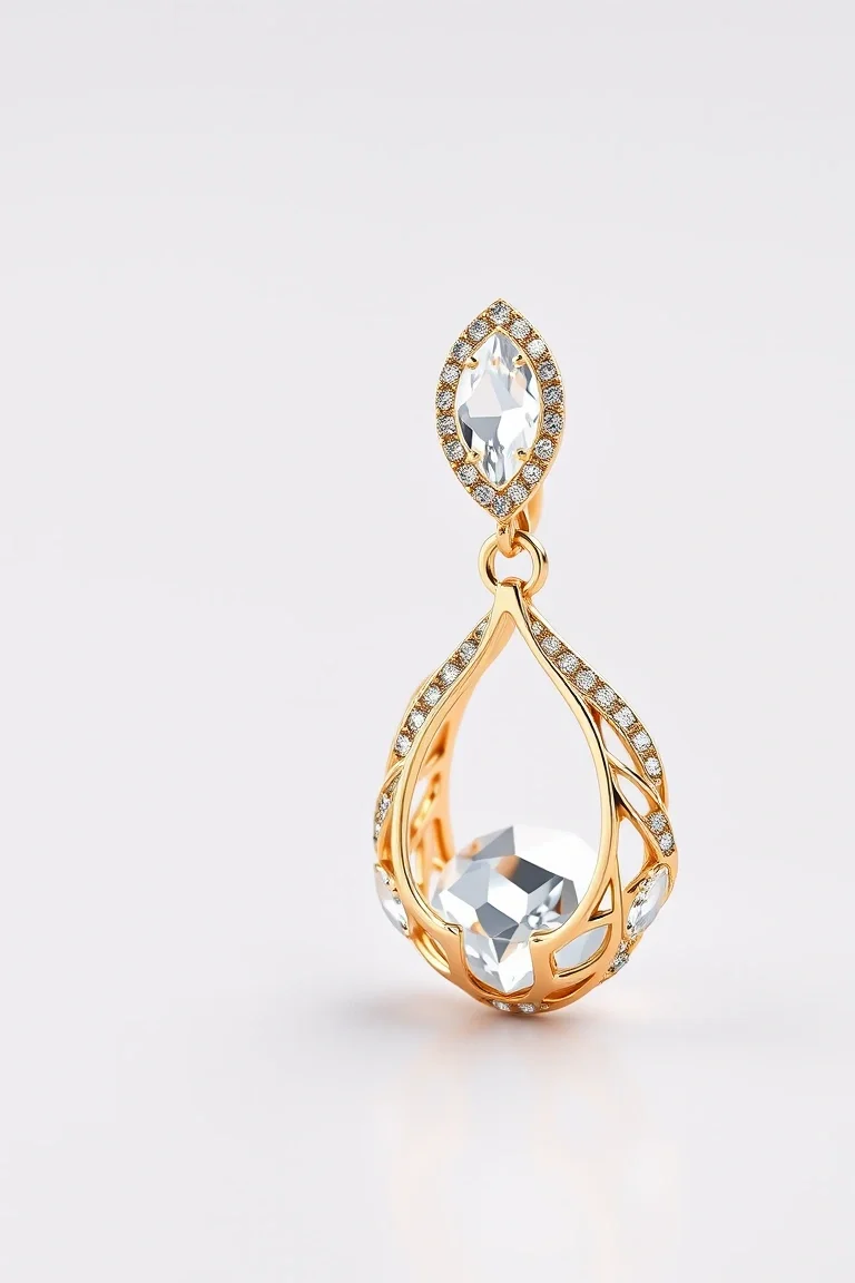 14K Hollow Faceted Earrings