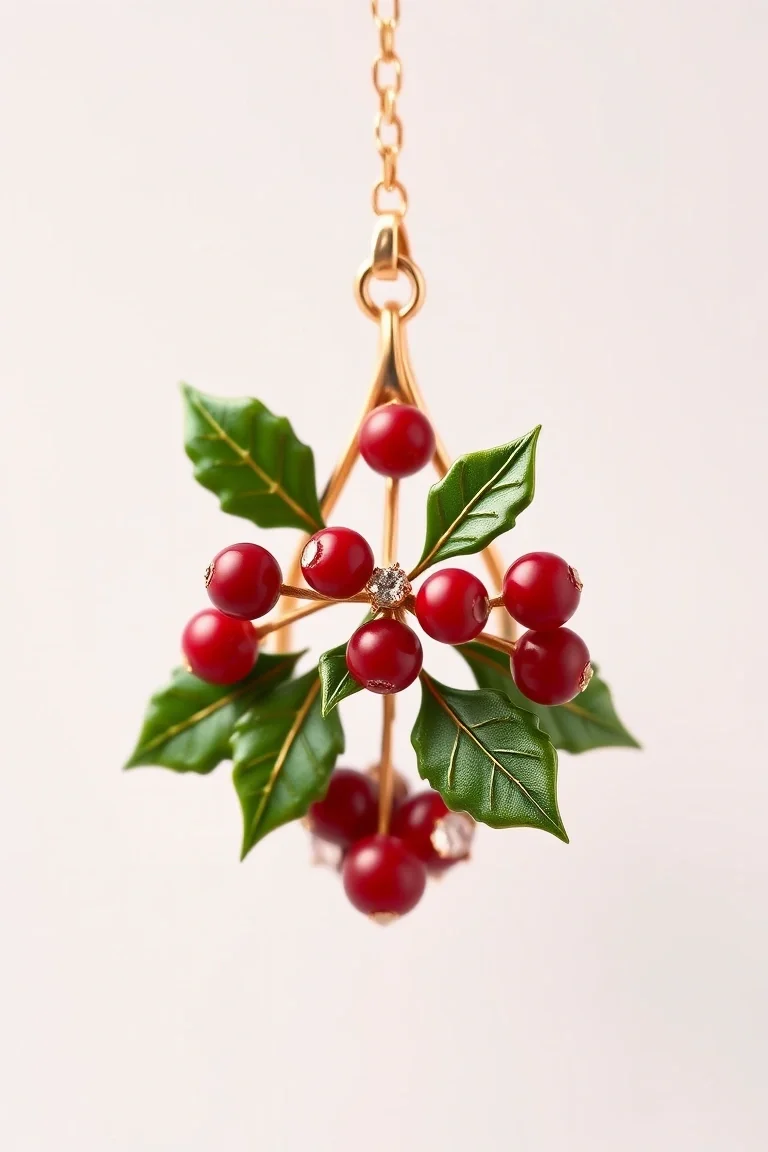 14K Holly Berries On Teardrop