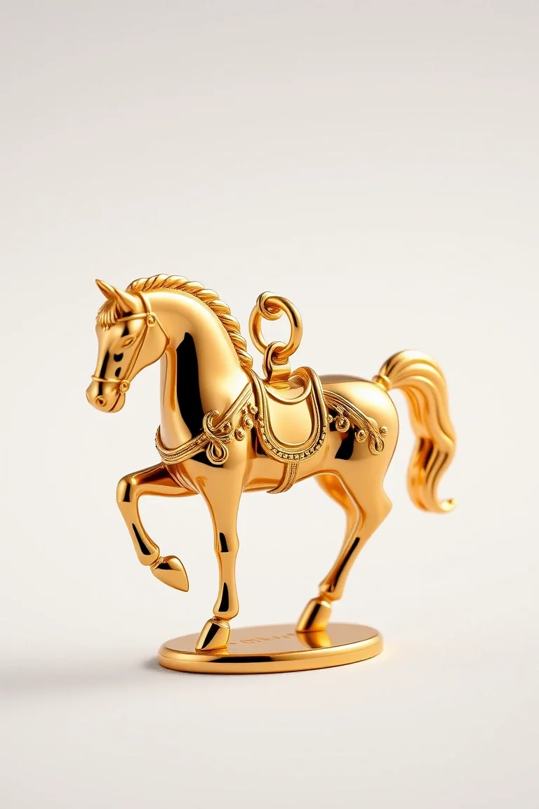 14K HORSE CHARM HOLDER