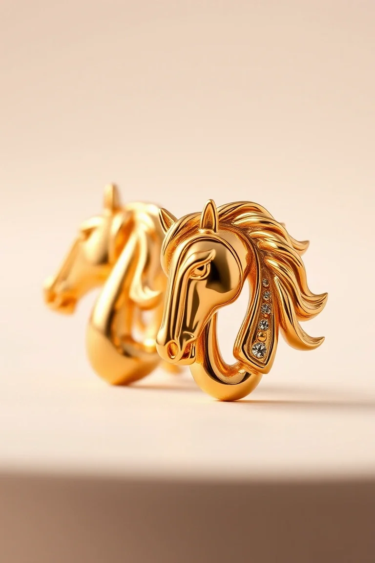 14K Horse Earrings